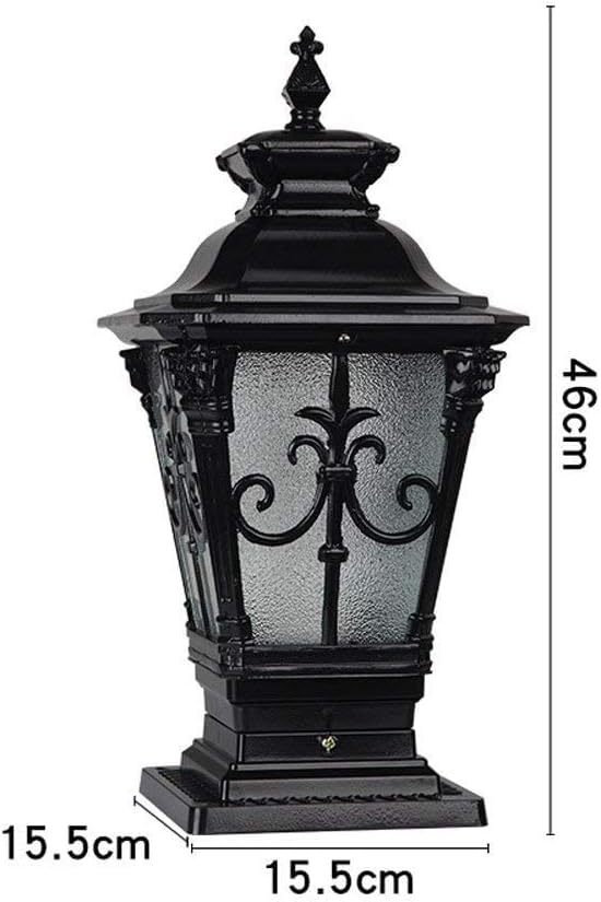Outdoor Aluminum E27 Garden Community Square Wall Pillar Lamp Waterproof Villa Gate Light Door Column Lamp Lantern | Lumora