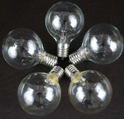 25 Foot G50 Outdoor Patio String Lights with 25 Clear Globe Bulbs – Indoor Outdoor String Lights – Market Bistro Café Hanging String Lights – C9/E17 Base - White Wire