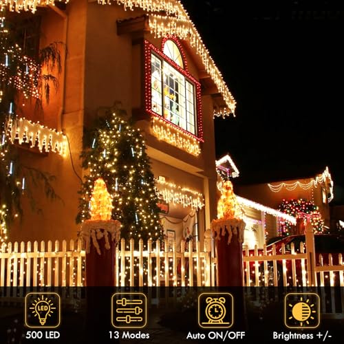 KAQ 500LED 180Ft String Lights, Christmas Lights Indoor Outdoor