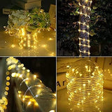 JMEXSUSS 2 * 200 LED Warm White Solar Rope Lights, 66ft IP 65 Waterproof Solar String Light Outdoor, 8 Modes | Lumora