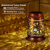 Solar Lantern Outdoor Hanging — Metal Hummingbird Solar Lights with Floral Projection, IP65 Waterproof, Auto On/Off, 8–12H Illumination, Garden Décor Gift for Mom Grandma Women Patio