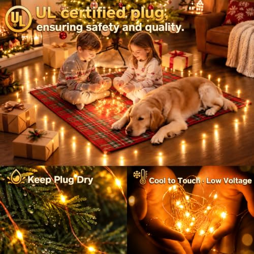 KNONEW 532FT 1600LED Outdoor Fairy Lights Plug in Warm White Xmas Decor