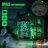 Halloween Decorations Outdoor Scary Skull Solar Lantern Green Light