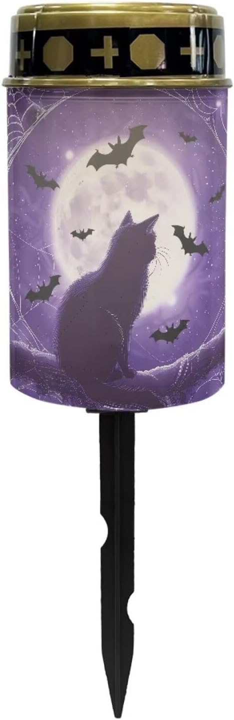 Black Cat Bat Solar Garden Lights Outdoor Waterproof Decorative Solar Lights Outdoor Solar Lights for Garden Yard Patio Lawn Outdoor Decor