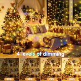KNONEW 203FT 600LED Green Wire Outdoor Fairy Lights Plug in Warm White Xmas