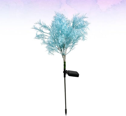 Solar Garden Lamp Blue Rime Shape Outdoor Landscape Light Solar Power Lawn Stake Light for Pathway and Garden Decoration