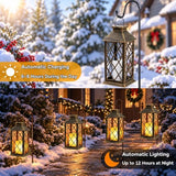 Yowin 2 Pack 9" Solar Lanterns Outdoor Waterproof with Flickering Candle