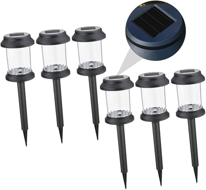LIFKOME 6pcs Solar Energy Ground Plug Landscape Lights Solar Lawn Lamp for Outdoor Garden Pathway Decoration