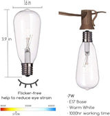 SUNSGNE 20Ft Edison Outdoor String Lights with 22 Clear Edison Bulbs, ST40 Vintage Bulbs String Lights, 7W | Lumora