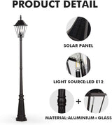 LUTEC London 12513LE4-SL LED Post Solar Light Outdoor Vintage Street Lights for Lawn Patio Yard Pathway Garden | Lumora