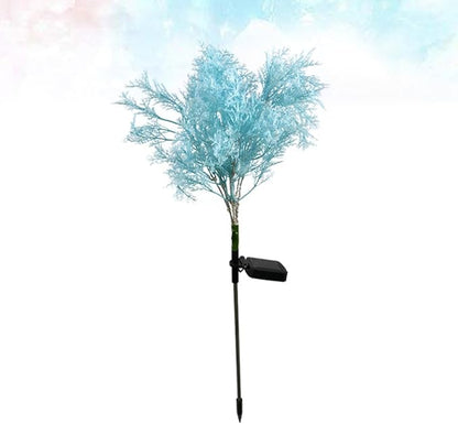Solar Garden Lamp Blue Rime Shape Landscape Light Outdoor Lawn Stake Light Solar Power Decorative Path Lighting for Garden Yard