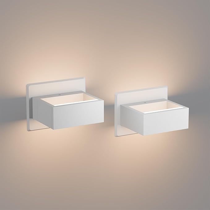 Outdoor Wall Light 2 Pack White Up and Down Exterior Light Fixture LED Wall Mount Sconce for Porch Garage House | Lumora