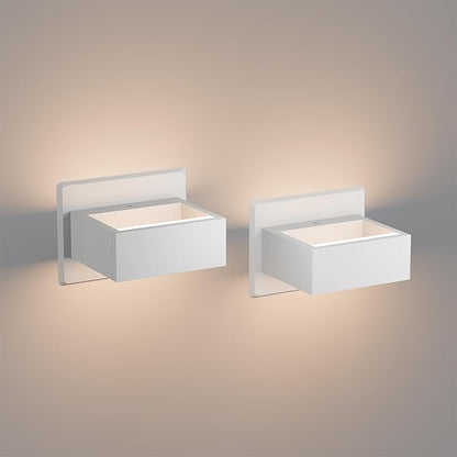 Outdoor Wall Light 2 Pack White Up and Down Exterior Light Fixture LED Wall Mount Sconce for Porch Garage House Garden,7.5W 240LM IP54 Waterproof