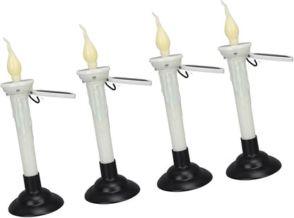 ViaGasaFamido 4pcs Solar Pathway Lights Outdoor Landscape Lights Tapered Candles Flickering Warm Yellow Light for Garden Yard with Bracket