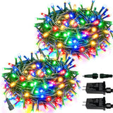 2 Pack Extendable Christmas String Lights Indoor Outdoor 200 LED Multicolor