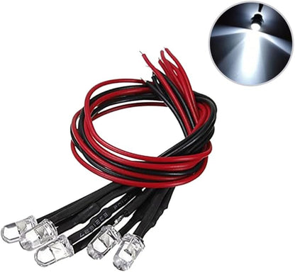 DOITOOL 30pcs Led Bulb Lamp Pre-wired Cables for Easy Installation for Cars Toys and Decorative Lighting White