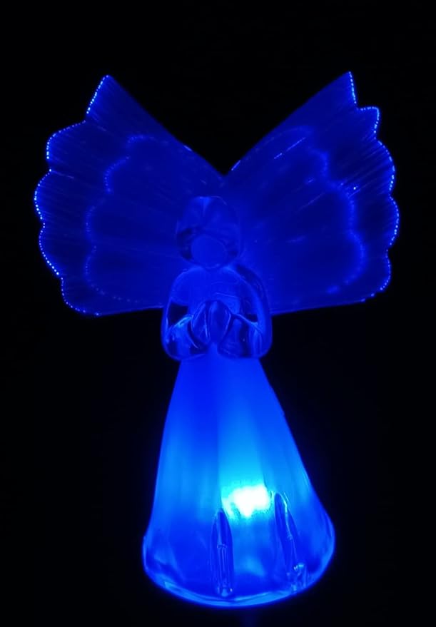 Starry Illuminate 1 PCS Solar Color Changing Style Garden Stake Light Pathway Stake Light (Fiber Wings Angel), Clear