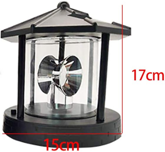15 * 15 * 17cm Solar Lighthouse Rotating Light, Led Rotating Lighthouse Beacon Lamp Rotating Outdoor Decorative | Lumora