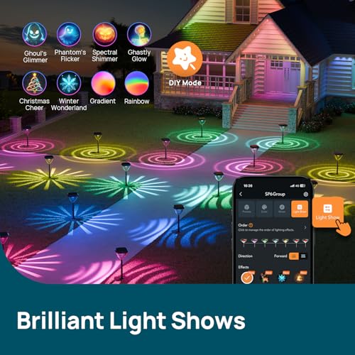Linkind Smart Solar Pathway Lights SP6,Pattern Switch Solar Lights Outdoor