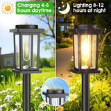 Melunar Solar Pathway Lights Outdoor, 12 Pack Solar Powered Garden Lights Waterproof, Auto On/Off Outdoor Landscape Lights for Patio, Walkway, Driveway, Lawn, Pool Decor. (Warm White)