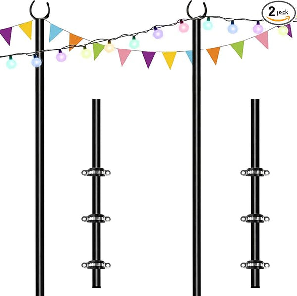 10ft String Light Poles for Deck Fence, Light Poles for Outdoor String Light, Perfect for Garden, Backyard, and | Lumora