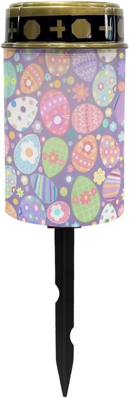 Colorful Eggs Solar Garden Lights Solar Decorative Lights, Waterproof Solar Outdoor Lights,Solar Stake Lights for Cemetery Grave Garden Patio Yard Lawn Decoration