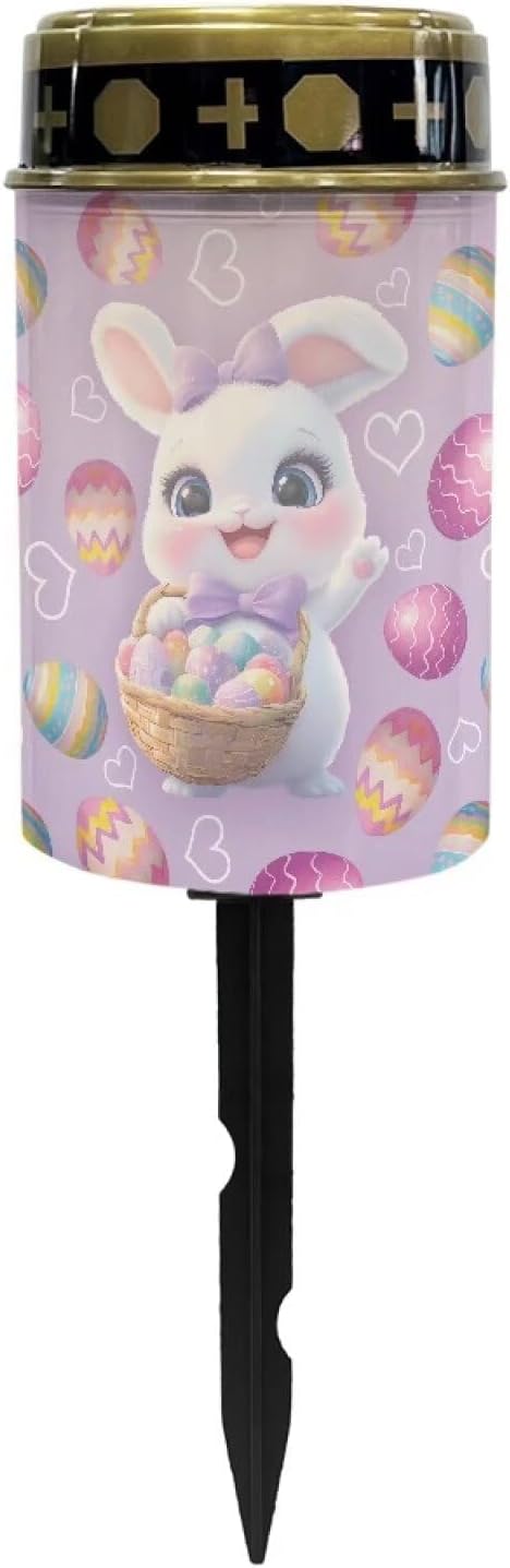 Rabbit Eggs Solar Garden Stake Light, Cemetery Decorations for Grave Outdoor Lights,Sympathy Memorial Gifts for Mother, for Christmas Garden Lawn Yard Patio Decor