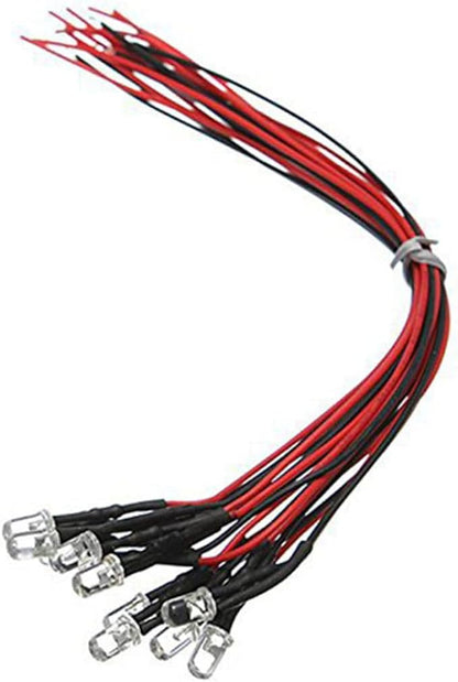 DOITOOL 30pcs Led Bulb Lamp Pre-wired Cables for Easy Installation for Cars Toys and Decorative Lighting White