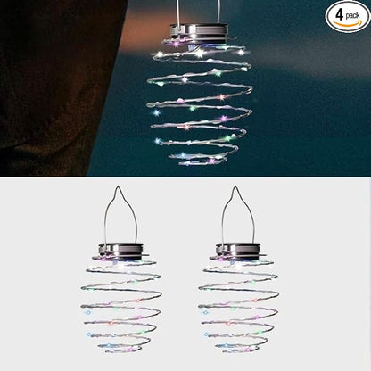 4 Pack Outdoor Solar Hanging Lantern Lights - Waterproof Solar Pineapple Light Outdoor for Garden,Yard Porch Lawn Backyard Landscape Pathway Patio Outside Gardening (Colored Light)