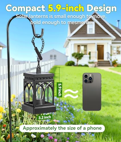KOOPER 6 Pack Solar Lanterns Outdoor Waterproof, Brighter Hanging Solar Lantern Lights for Outside, Auto ON/Off Lanterns Decorative Outdoor for Garden Table Yard Path Tree Patio Lawn Decor, Gifts
