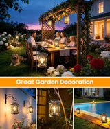 Solar Lantern Outdoor Lights with Metal Hooks, Upgraded Solar Lanterns