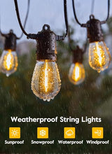 Minetom 34FT Solar String Lights Outdoor with Remote, Patio Lights