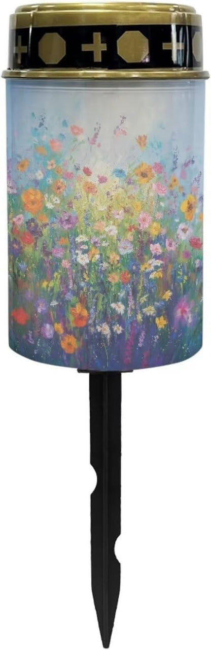 ZOUTAIRONG Spring Flower Solar Outdoor Lights, Solar Light for Cemetery Grave,6 Pack Outdoor Solar Lights for Yard, Solar Lights Outdoor Waterproof 6 Pack Solar Garden Lights for Patio, Yard,