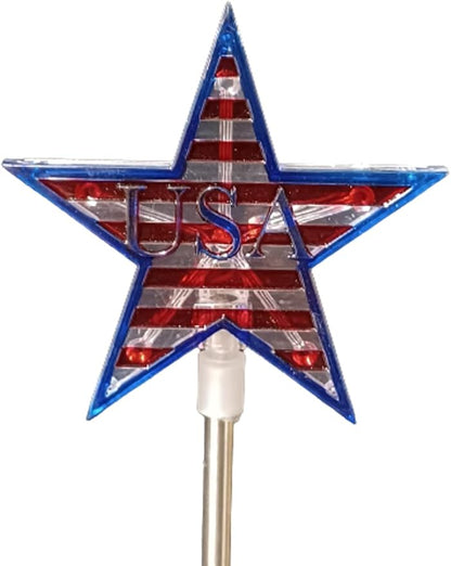 Starry Illuminate 3 PCS Solar Color Changing Style Garden Stake Light Pathway Stake Light (Star Flag)