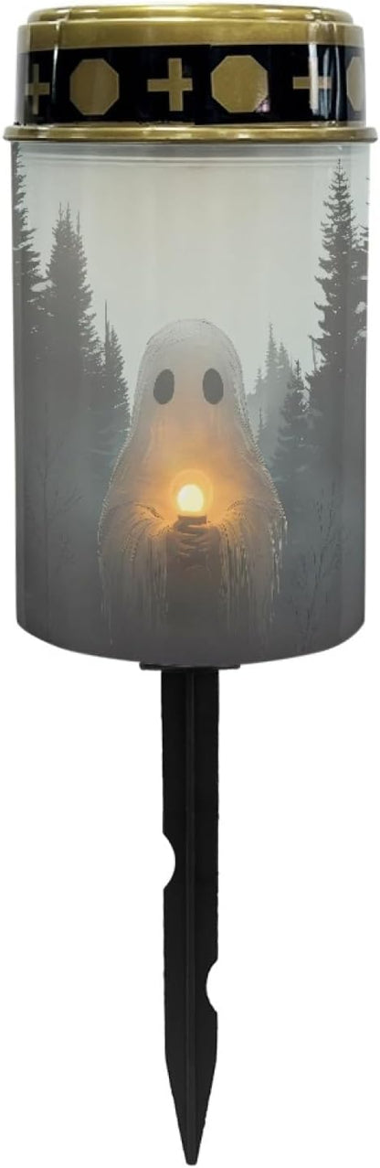 Halloween Solar Garden Lights Outdoor Waterproof Pathway Lights for Yard Patio Walkway Halloween Decoration Solar Stake Lights Outdoor Landscape Lighting-Warm White