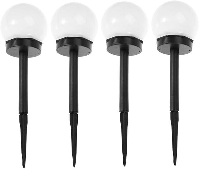 4pcs Solar Lawn Lamp Warm Light Waterproof Ground Plug Courtyard Garden Solar Path Lights Outdoor Landscape Lighting for Yard Pathway Decor