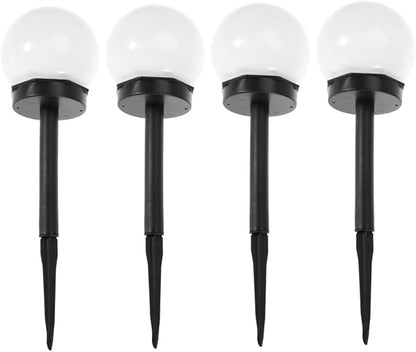 4pcs Solar Lawn Lamp Warm Light Waterproof Ground Plug Courtyard Garden Solar Path Lights Outdoor Landscape Lighting for Yard Pathway Decor