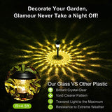 Glass Solar Lights Outdoor waterproof, 8 Pack Super Bright Solar Pathway Lights, Up to 12 Hrs Long Last Auto On/Off Garden Lights Solar Powered, Stainless Steel LED Light For Yard Landscape Warm White