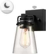 GLOBE Electric 60000174 1-Light Dusk to Dawn Outdoor Wall Sconce, Matte Black, Clear Glass Shade, E26 Bulb, Weather | Lumora