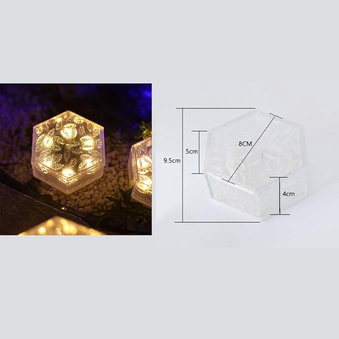 6 Pack Hexagram Bricks Outdoor Solar Powered LED In Ground Pathways Patio Yard Garden Glow Lights Decor | Lumora