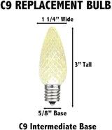 Novelty Lights 25PK C9 LED Faceted Ultra Bright Dimmable Outdoor Christmas Light Replacement Bulbs LED Bulbs | Lumora