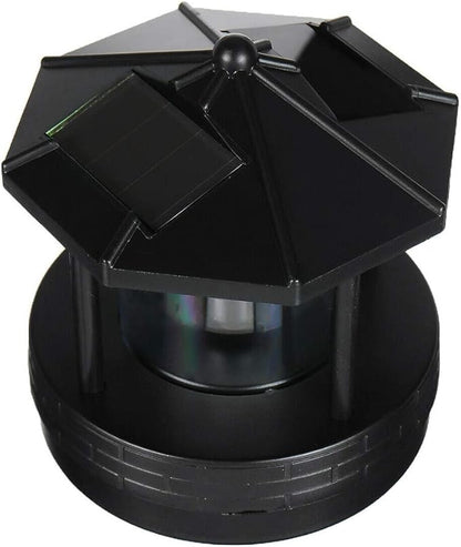 Solar Lighthouse Decor with 360° Rotating Beacon, 4.33x4.13 inch, Motion-Activated IP44 Waterproof LED Light for Garden, Yard, Balcony & Fence – for Outdoor Enthusiasts