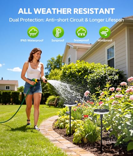 LETMY Solar Lights Outdoor Waterproof 12 Pack, Bright Solar Pathway Lights