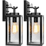 2-Pack 14'' Dusk to Dawn Outdoor Wall Light Fixtures, Exterior Lighting Fixtures Wall Mount, Waterproof Porch Lights Outdoor Wall Sconces Lanterns, Black Outside Lights for House Front Door Garage