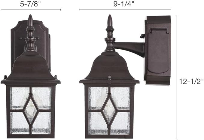 Patriot Lighting Galeana Oil-Rubbed Bronze Outdoor Wall Light with Outlet