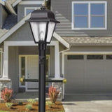 Solus 7-Foot Direct Burial Lamp Post – Outdoor Aluminum Light Pole with Decorative Cross Arm & 120V Outlet – Fits | Lumora