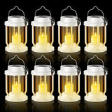 Solar Lantern Outdoor & Indoor Use – Hanging Solar Lights with Realistic Flickering Flameless Candle, Weatherproof for Gardens, Patios, Trees, and Lawns (White, 8 Pack)