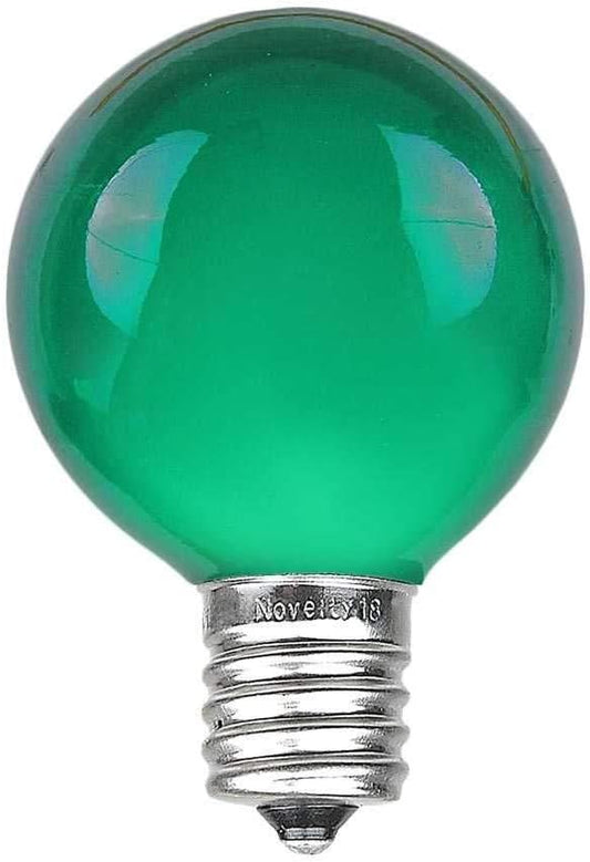 100 Foot G50 Outdoor Patio String Lights with 125 Green Globe Bulbs – Indoor Outdoor String Lights – Market Bistro Café Hanging String Lights – C9/E17 Base - Green Wire