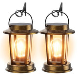 Solar Lanterns Outdoor Waterproof 2 Pack , Upgraded Solar Lights Outdoor, Bright Solar Powered Lanterns Decorative, Hanging Solar Lights for Outside Patio Garden Yard Path Porch Decor(Antique Copper)