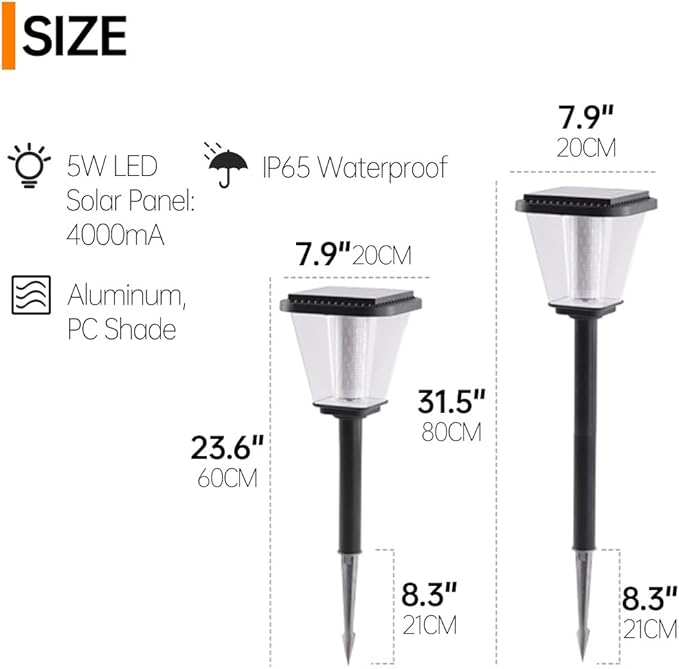 Solar Pathway Lights Outdoor Solar Powered Garden Light IP65 Waterproof Landscape Lighting Auto On/Off Solar Yard Lights for Walkway Driveway Landscape Lighting